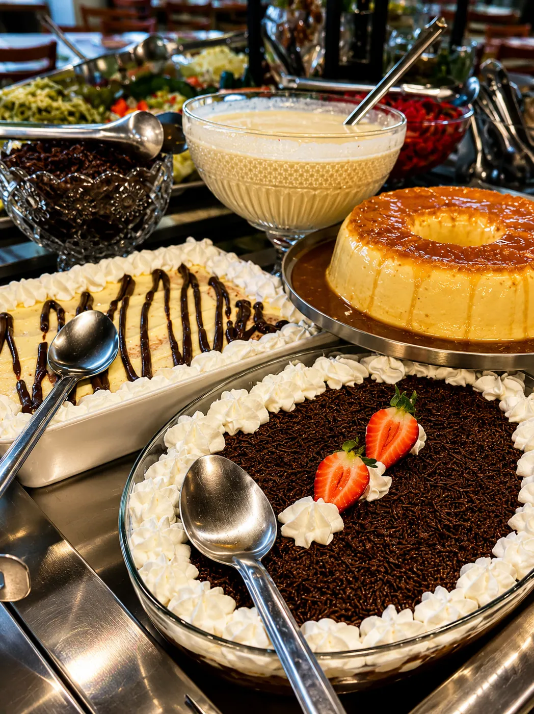 Opções de sobremesa da Churrascaria 2000